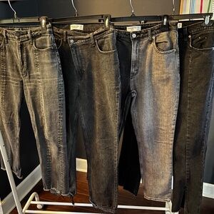 Three pair lot of black Abercrombie & Fitch women’s jeans size 28 (6)